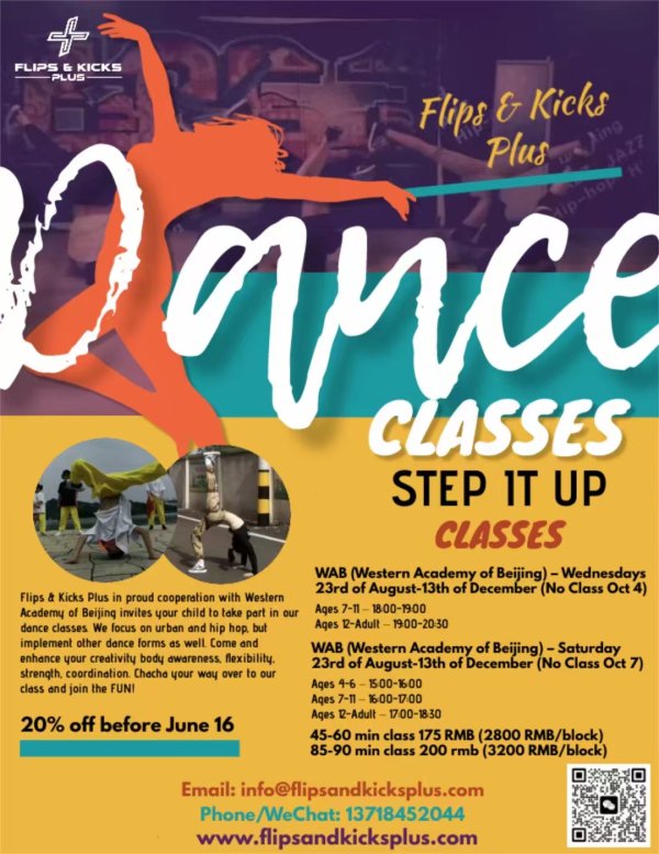 FLIPS & KICKS PLUS DANCE CLASSES AT WAB