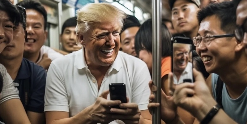 Trump Spotted Scarfing Down Bucket of KFC New Orleans Chicken Wings in Downtown Beijing 