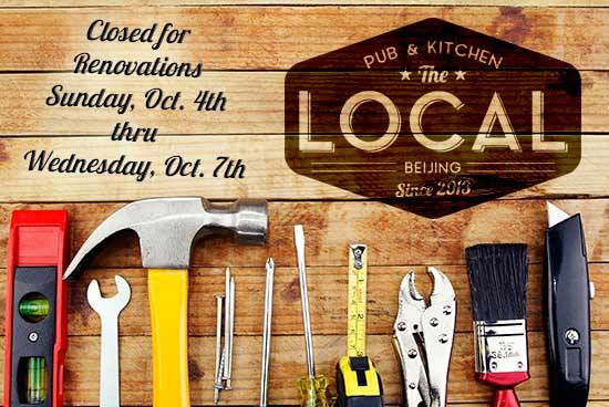 The Local to Renovate October 4-7